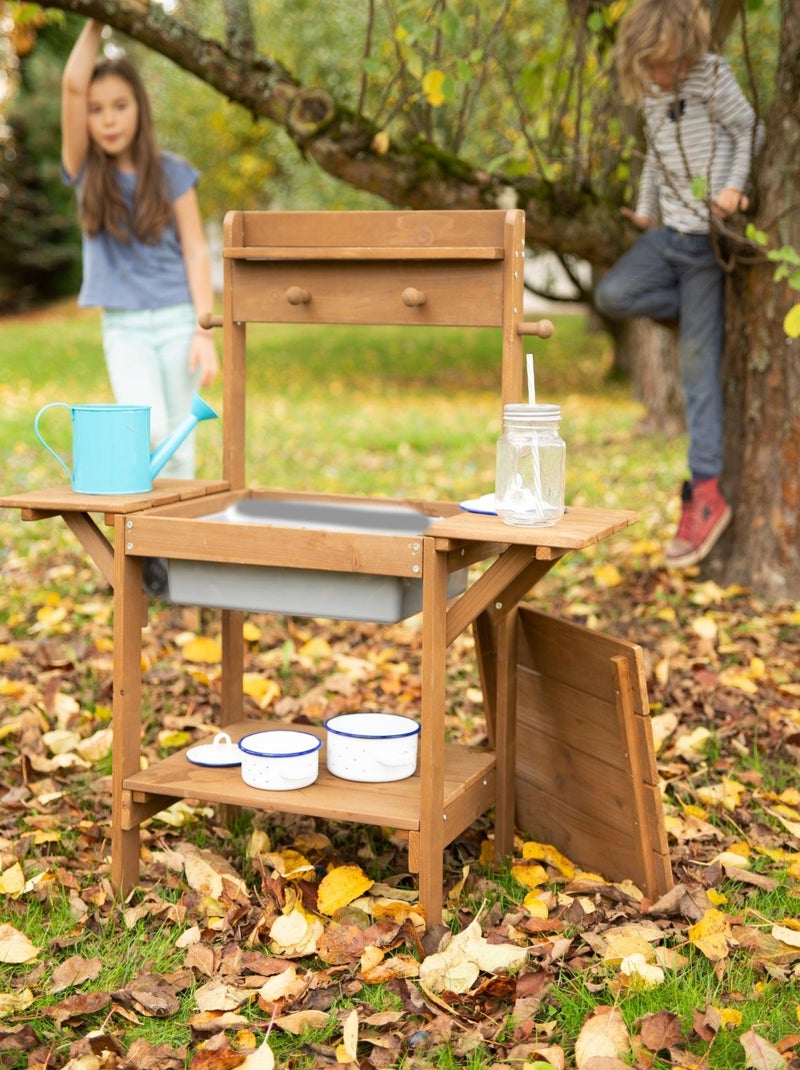 Table sable et eau en bois massif résistant 'Midi' ROBA Marron - Kiabi