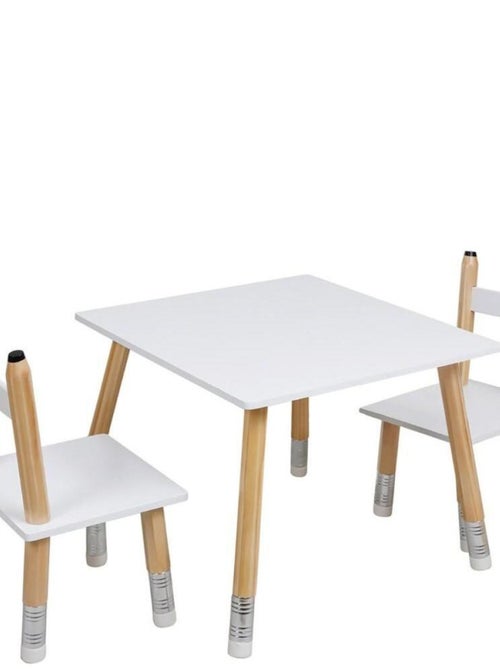 Table scandinave avec 2 chaises crayon pour enfant - Kiabi
