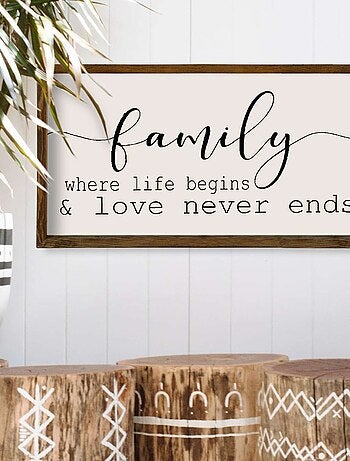 Tableau à message en bois FAMILY