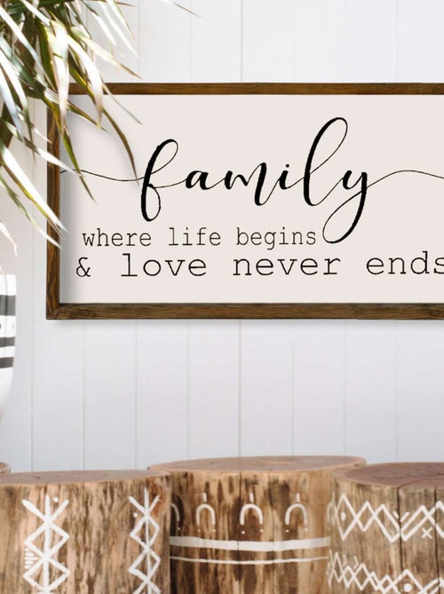 Tableau à message en bois FAMILY - Kiabi