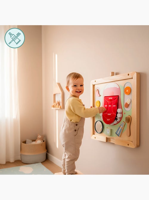 Tableau busy board bois dentiste 45x45cm hygiene dentaire saveurs mamabrum - Kiabi Tableau busy board bois dentiste 45x45cm hygiene dentaire saveurs mamabrum - Kiabi