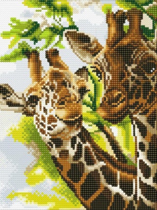 Tableau Crystal Art à diamanter - Girafes - 30 x - Crystal Art