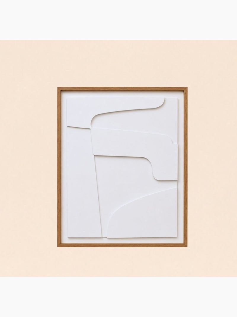 Tableau décoratif blanc en relief 50x40cm Blanc - Kiabi