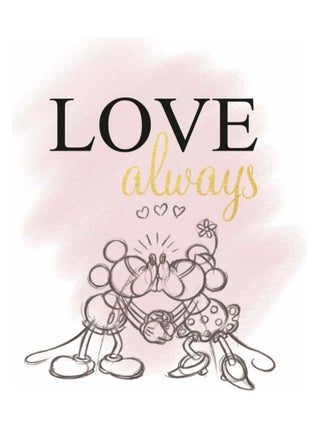 Tableau Disney - Mickey et Minnie - love always - 35 cm x 35 cm