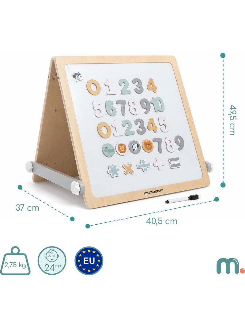 Tableau double face bois enfant 2en1 magnétique & sensorial 49x37cm mamabrum N/A - Kiabi