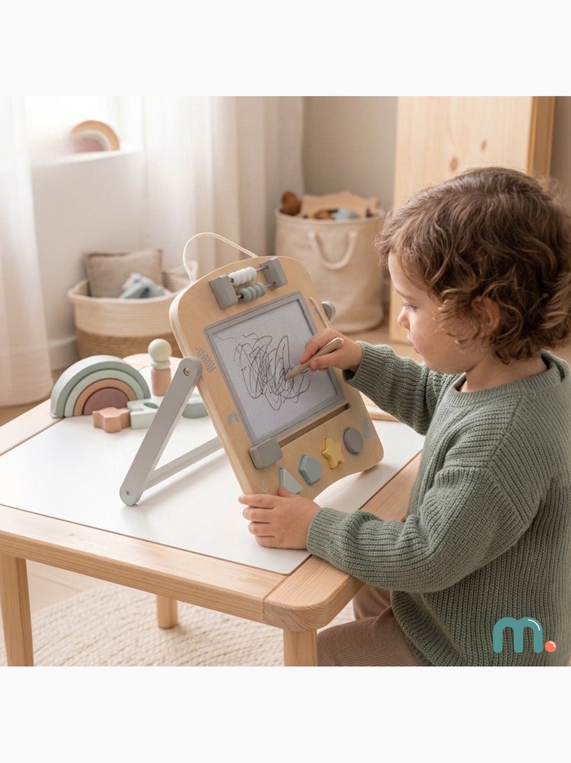 Tableau éducatif en bois 2 en 1 magnétique double face mamabrum dès 3 ans N/A - Kiabi