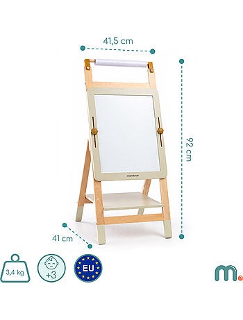Tableau éducatif en bois 3 en 1 ajustable avec papier mamabrum dès 3 ans
