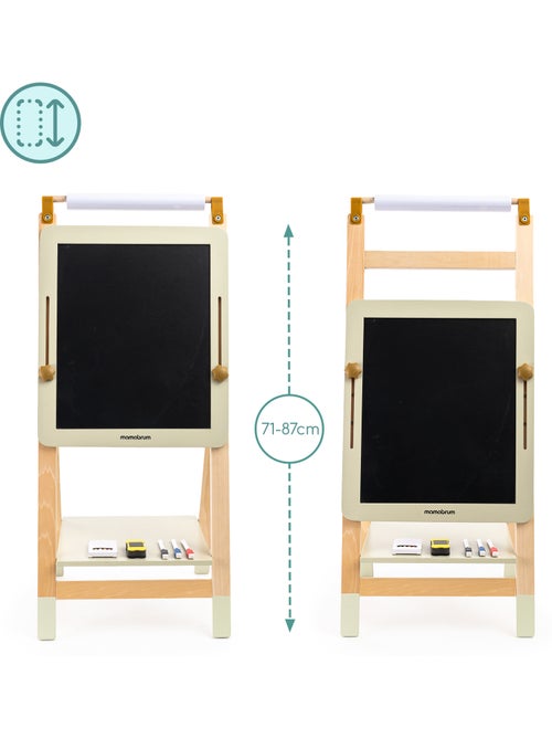 Tableau éducatif en bois 3 en 1 ajustable avec papier mamabrum dès 3 ans - Kiabi Tableau éducatif en bois 3 en 1 ajustable avec papier mamabrum dès 3 ans - Kiabi