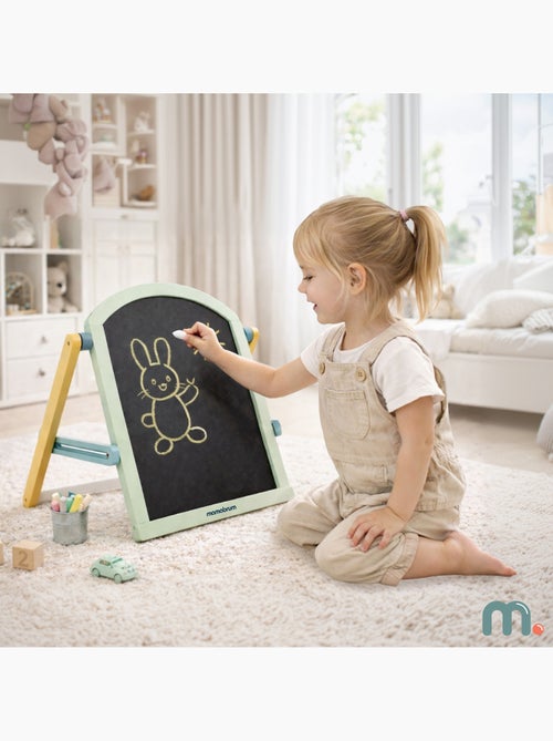 Tableau éducatif en bois double face magnétique et craie mamabrum dès 3 ans - Kiabi Tableau éducatif en bois double face magnétique et craie mamabrum dès 3 ans - Kiabi