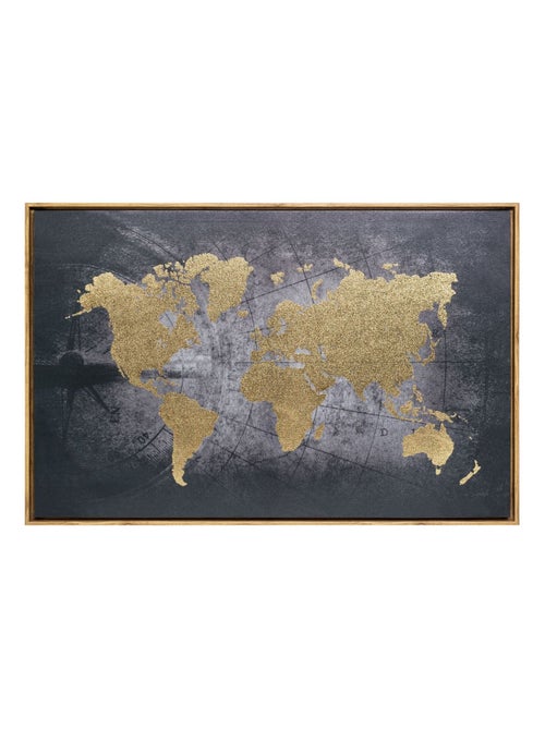 Tableau encadré carte du monde - Kiabi