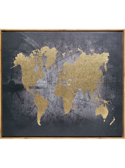 Tableau encadré carte du monde - Kiabi