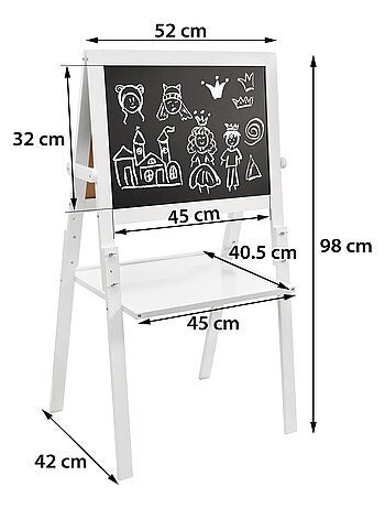 Tableau enfant double face magnétique et craie Mamabrum