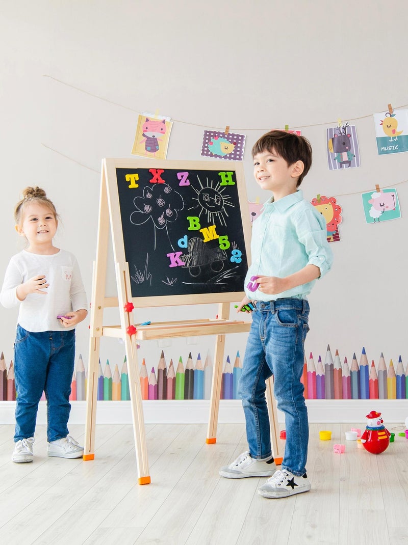 Tableau évolutif Chevalet Enfant En Bois Multifonction 3 En 1 Avec Rangement Bleu Fille Garcon Mixte Teamson Kids Tk Fb028g