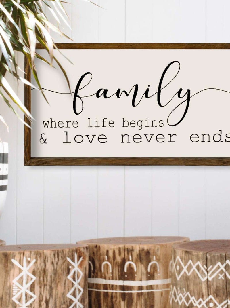 Tableau Family en bois Blanc - Kiabi