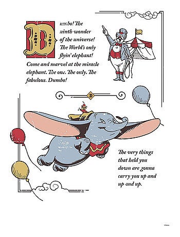 Tableau intissé Dumbo the Flying Elephant