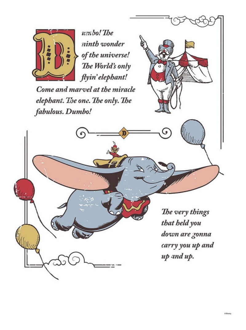 Tableau intissé Dumbo the Flying Elephant Multicolore - Kiabi