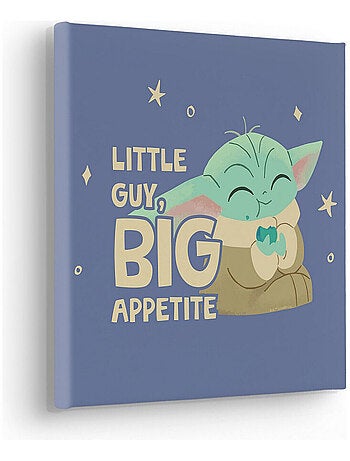 Tableau intissé Le Mandolorien - Petit Grogu Qui Mange