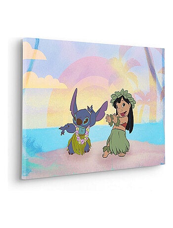 Tableau intissé Lilo et Stitch dansent