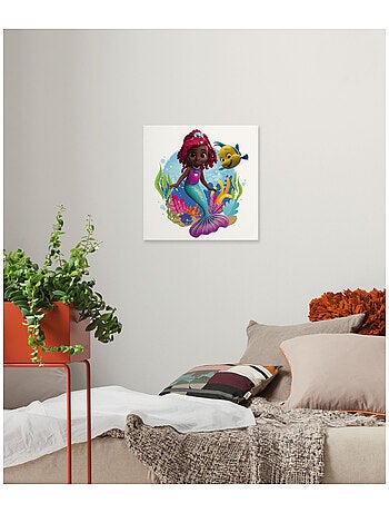 Tableau mural disney ariel baby mermaid 40x40 cm