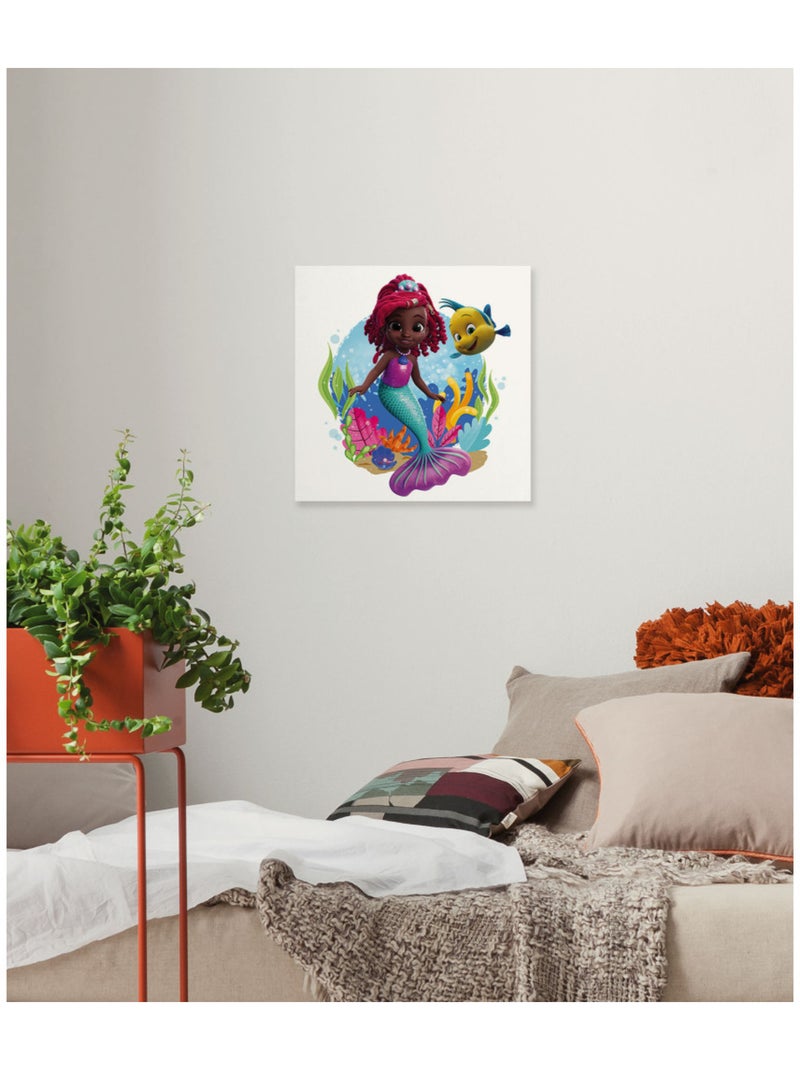 Tableau mural disney ariel baby mermaid 40x40 cm Multicolore - Kiabi