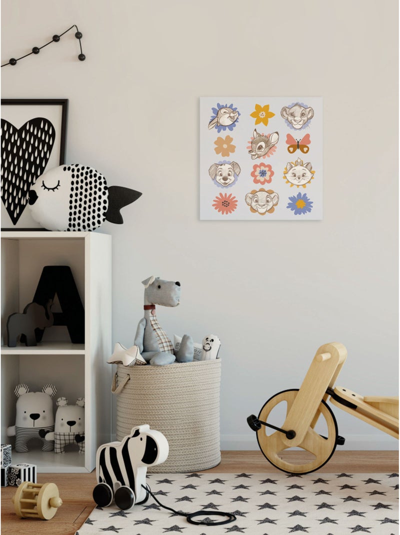 Tableau mural disney classics flowerheads 40x40 cm Multicolore - Kiabi