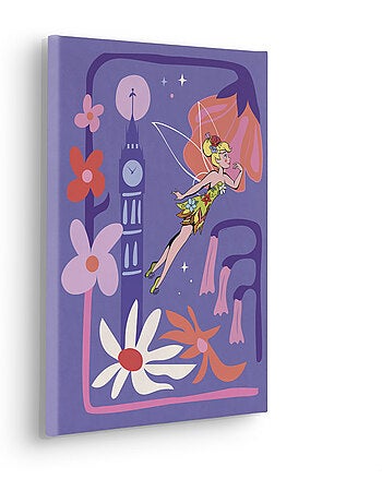 Tableau mural disney fée clochette flower city 40x30 cm