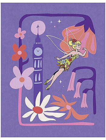 Tableau mural disney fée clochette flower city 40x30 cm