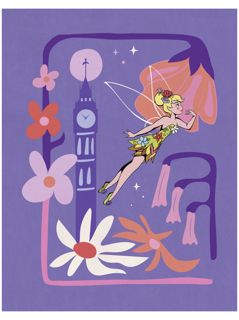 Tableau mural disney fée clochette flower city 40x30 cm Multicolore - Kiabi