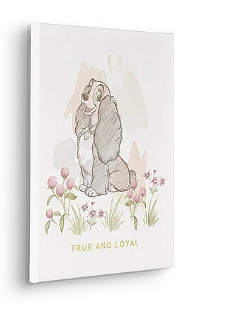 Tableau mural disney la belle et le clochard true and loyal 40x30 cm