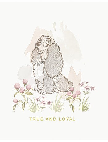 Tableau mural disney la belle et le clochard true and loyal 40x30 cm