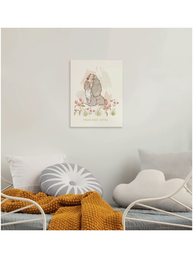 Tableau mural disney la belle et le clochard true and loyal 40x30 cm Multicolore - Kiabi