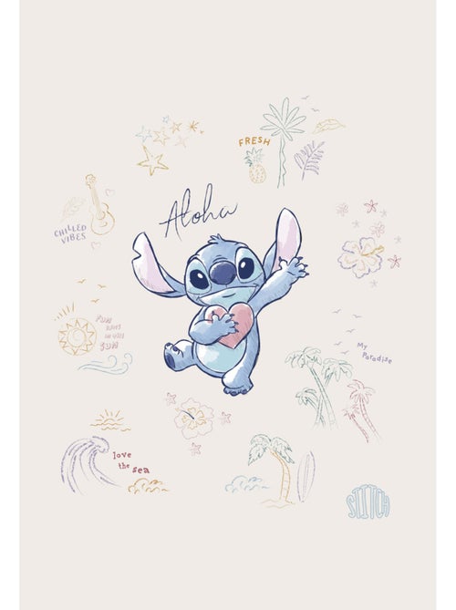 Tableau mural disney lilo and stitch in the sun 90x60 cm - Kiabi