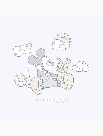 Tableau mural disney mickey mouse let's go outside 40x40 cm