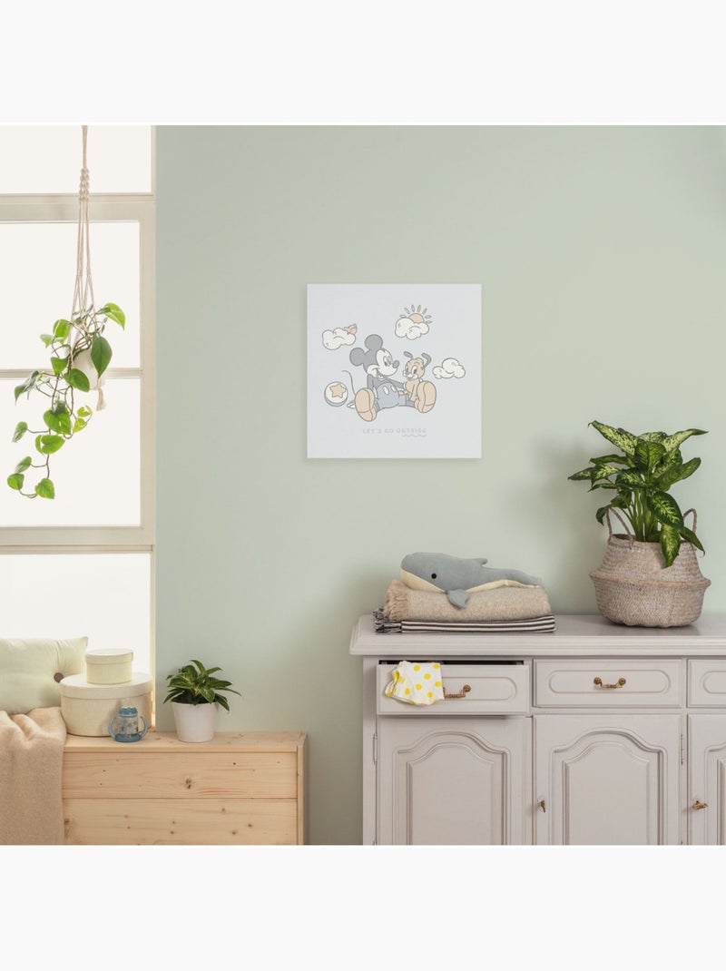 Tableau mural disney mickey mouse let's go outside 40x40 cm Multicolore - Kiabi