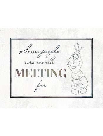 Tableau mural la reine des neiges olaf stay here 40x30 cm