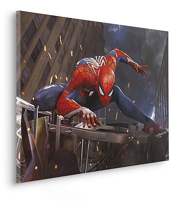 Tableau mural marvel spider-man landing 60x90 cm