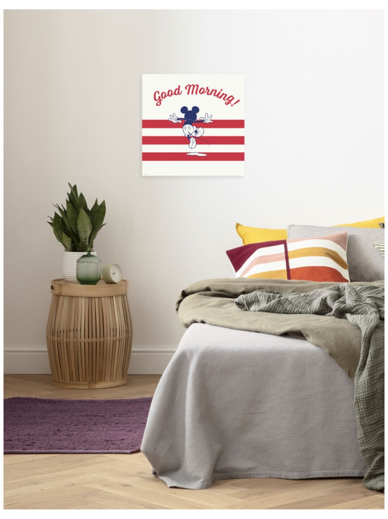 Tableau mural mickey good morning 40x40 cm Multicolore - Kiabi