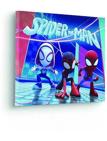 Tableau mural spidey et ses amis extraordinaires glowy spideys 30x40 cm