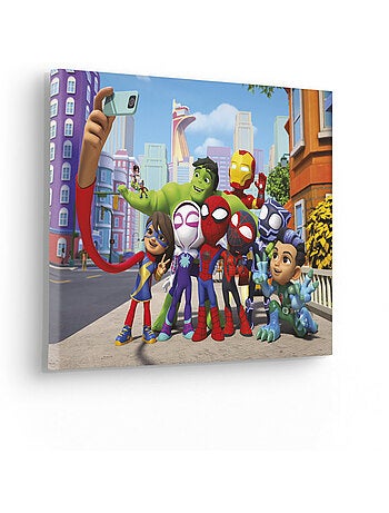 Tableau mural spidey et ses amis extraordinaires selfie 30x40 cm