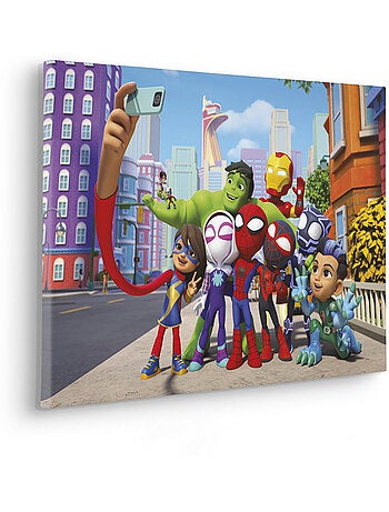 Tableau mural spidey et ses amis extraordinaires selfie 40x60 cm