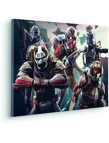 Tableau mural star wars bad batch ready to fight 40x60 cm