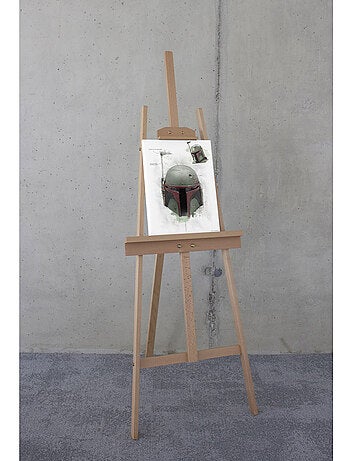 Tableau mural star wars boba fett helmet sketch 40x30 cm