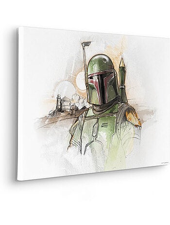 Tableau mural star wars boba fett sketch 40x60 cm