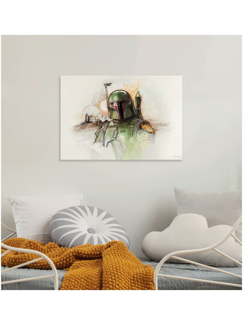 Tableau mural star wars boba fett sketch 40x60 cm Multicolore - Kiabi
