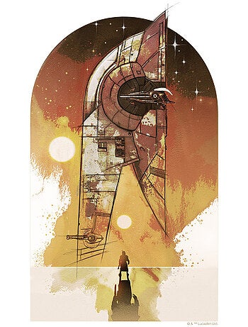 Tableau mural star wars boba fett starship 40x30 cm