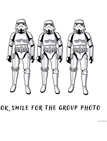 Tableau mural star wars stormtrooper group photo 40x40 cm