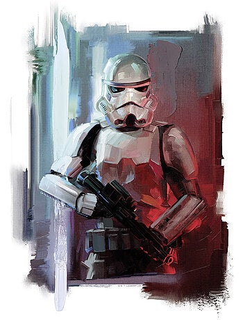 Tableau mural star wars stormtrooper painting 60x40 cm
