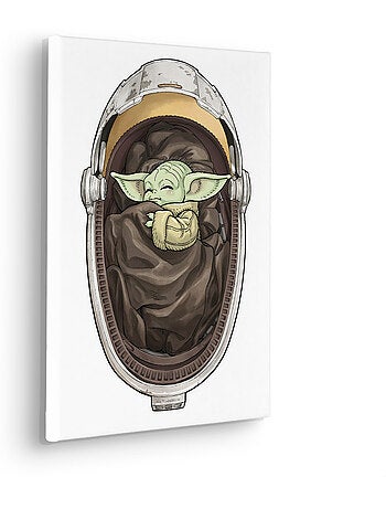Tableau mural star wars the mandalorian grogu sleeping 40x30 cm