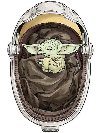 Tableau mural star wars the mandalorian grogu sleeping 40x30 cm