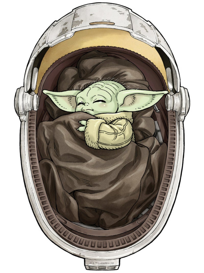 Tableau mural star wars the mandalorian grogu sleeping 40x30 cm Multicolore - Kiabi